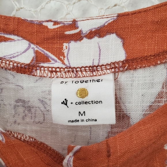 Linen Floral Square Neck Puff Sleeve Midi Dress /By Together sold by Lord&Taylor - Picture 5 of 11